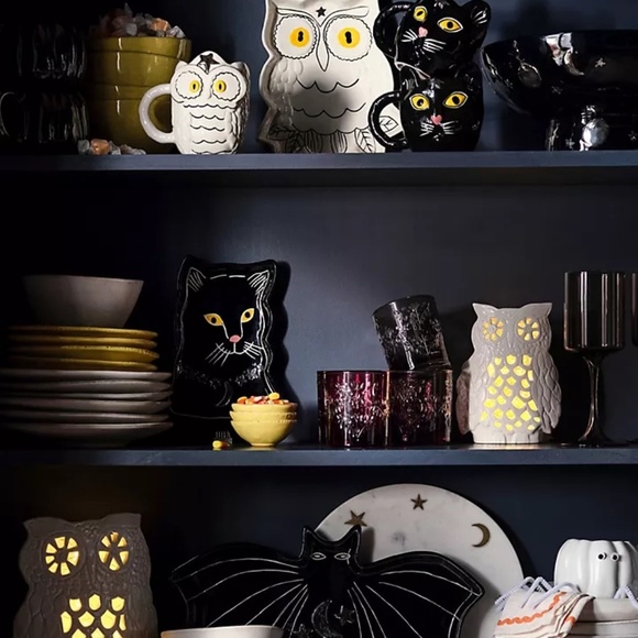 NWT Anthropologie Francesca Kaye Black Magic  Cat Dessert Plate - Picture 3 of 3
